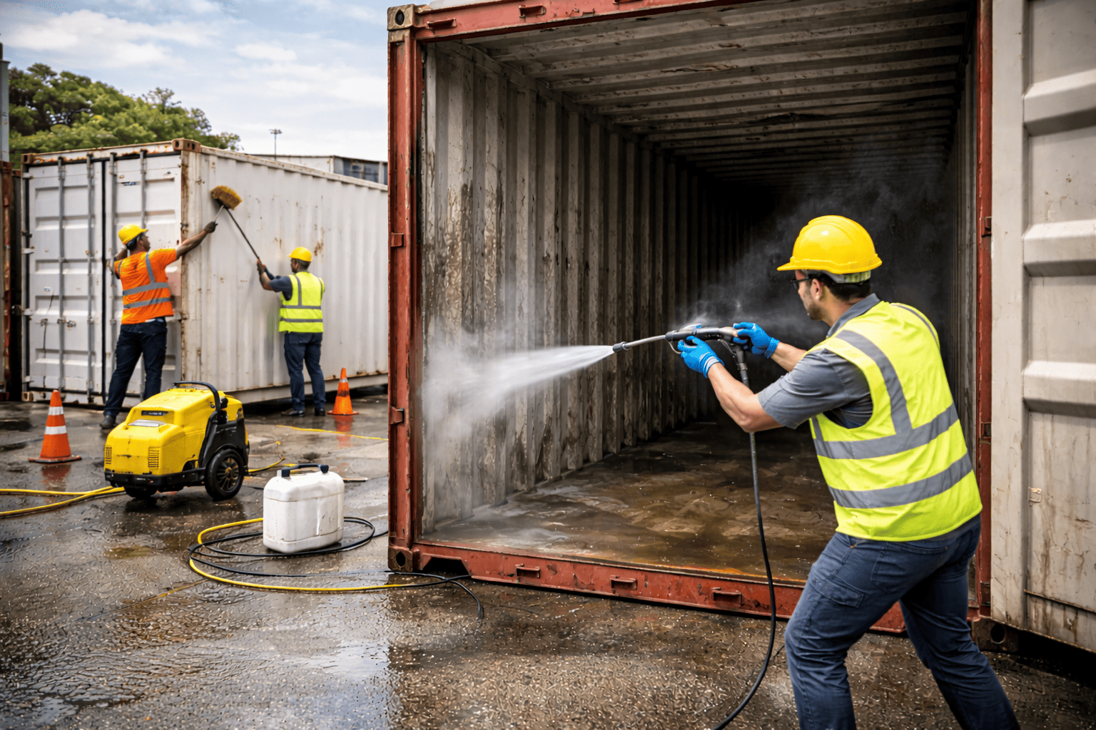 Lavado de contenedores